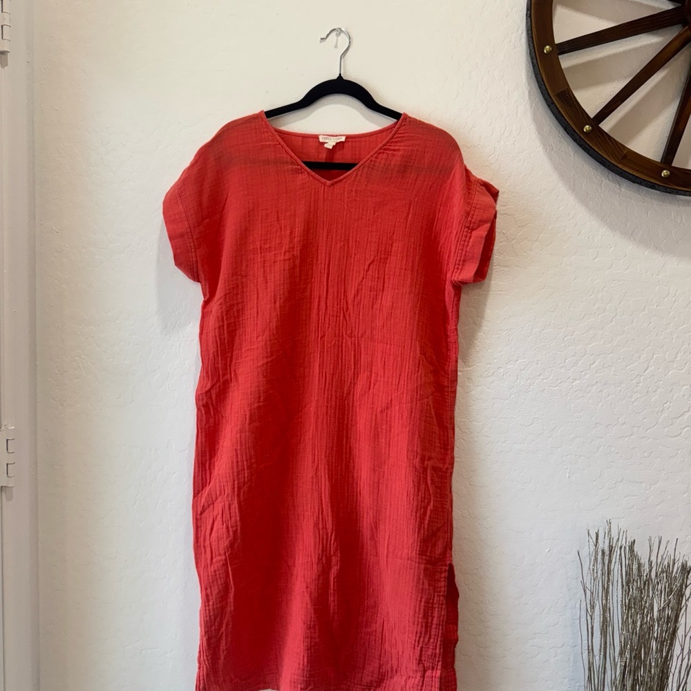 Eileen Fisher Coral V-Neck Top